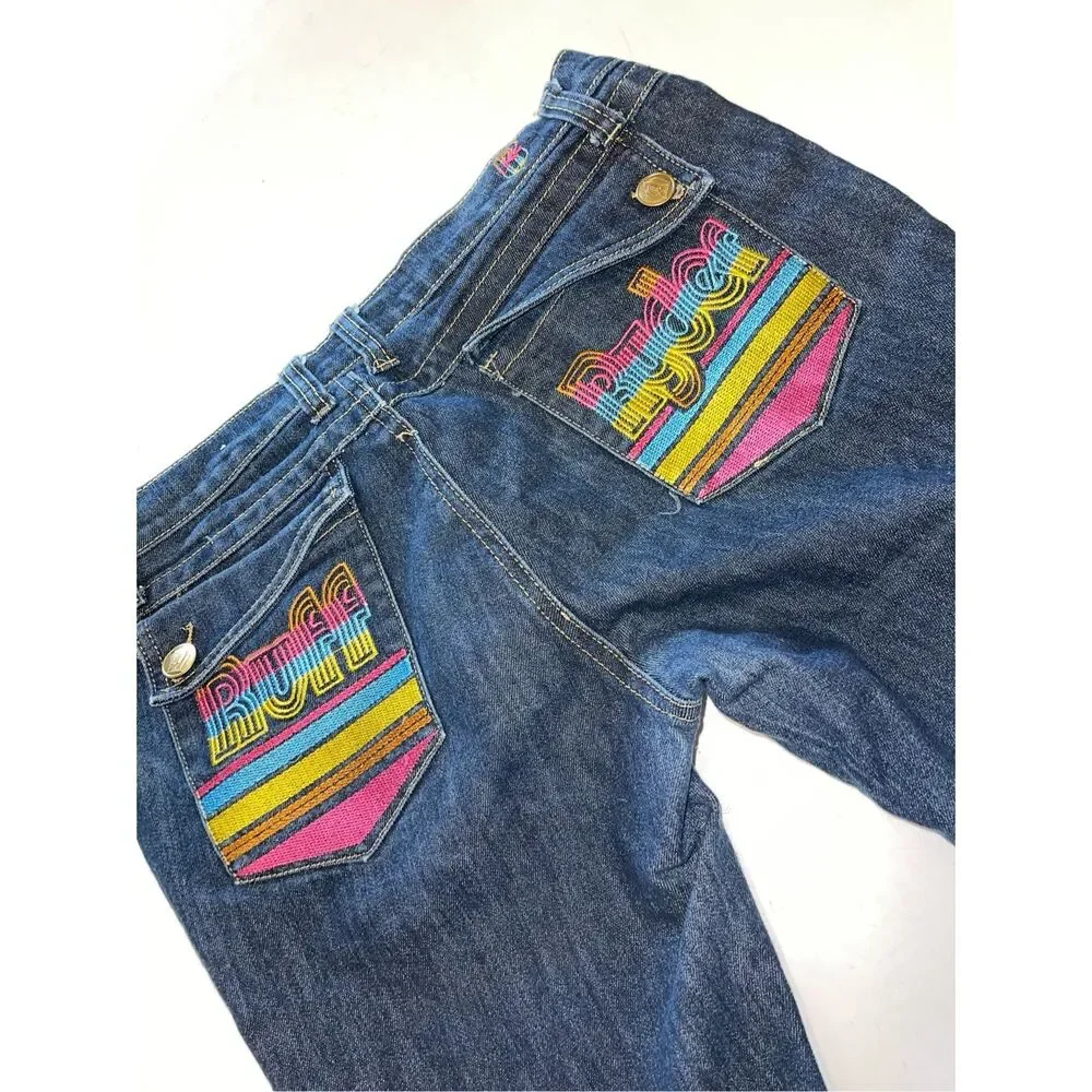 Vintage Ruff Ryders DMX Sz 7/8 Jean Shorts 90s Y2K Rap Hip Hop Streetwear‎ Denim